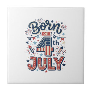 Born on 4th of July Patriotic Kids Shirt Design_1 Tile