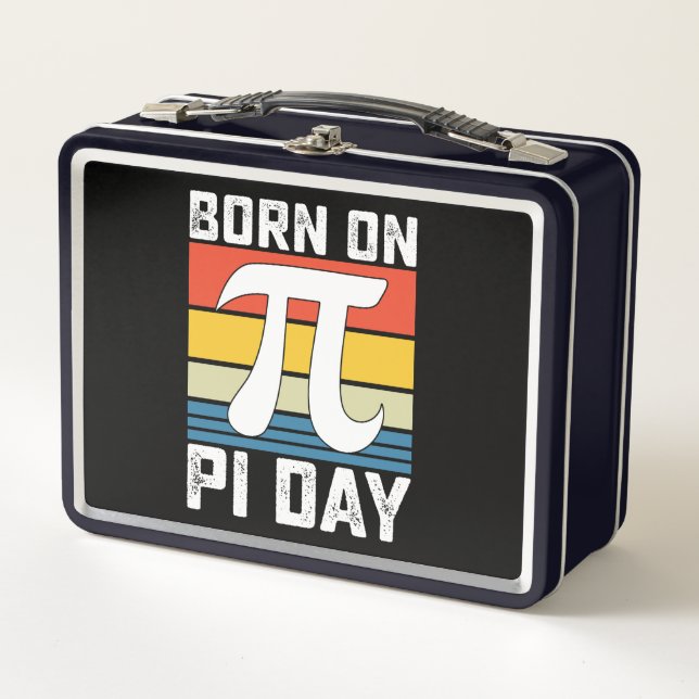 Born On Pi Day Birthday Math Mathematics Metal Lunch Box (Front)