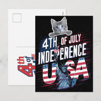 Born on the 4th of july a patriotic celebration holiday postcard