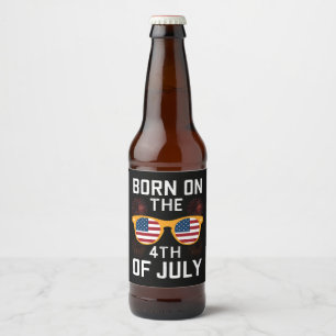 Born On The 4th Of July Birthday Sunglasses USA Beer Bottle Label