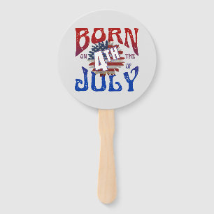 BORN ON THE 4TH OF JULY HAND FAN