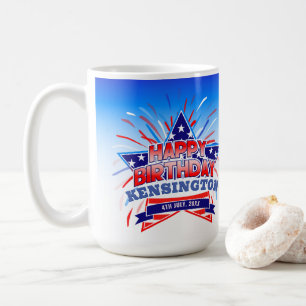Born on the 4th of July Happy Birthday Coffee Mug