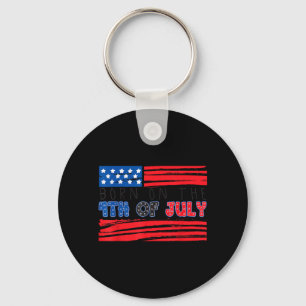 Born On The 4th of July Happy Birthday USA Key Ring