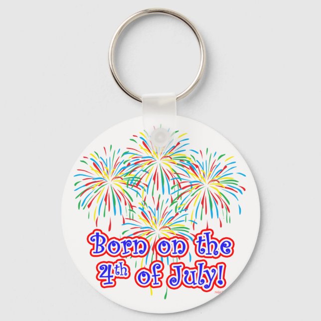 Born on the 4th of July Key Ring (Front)