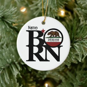 BORN Pasadena California Ceramic Tree Decoration