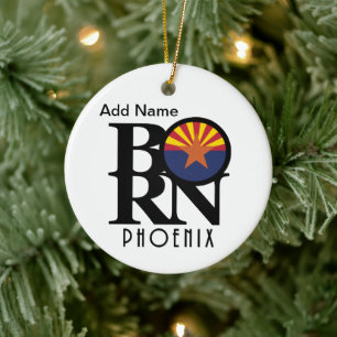 BORN Phoenix Arizona Customisable Ceramic Tree Decoration
