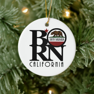 BORN Santa Barbara California Ceramic Tree Decoration