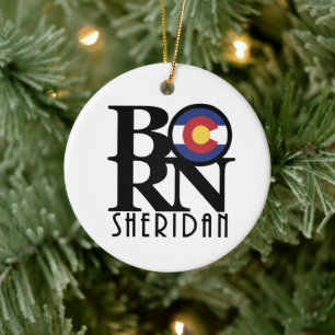 BORN Sheridan Colorado Ceramic Tree Decoration