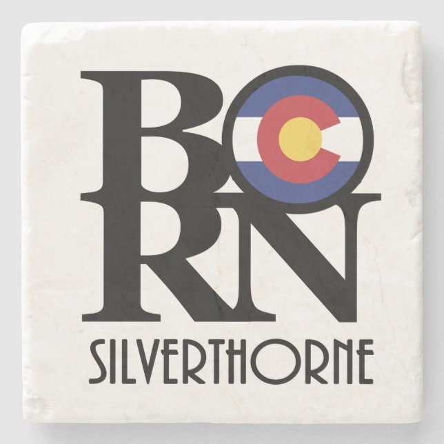 BORN Silverthorne Colorado Stone Coaster (Front)
