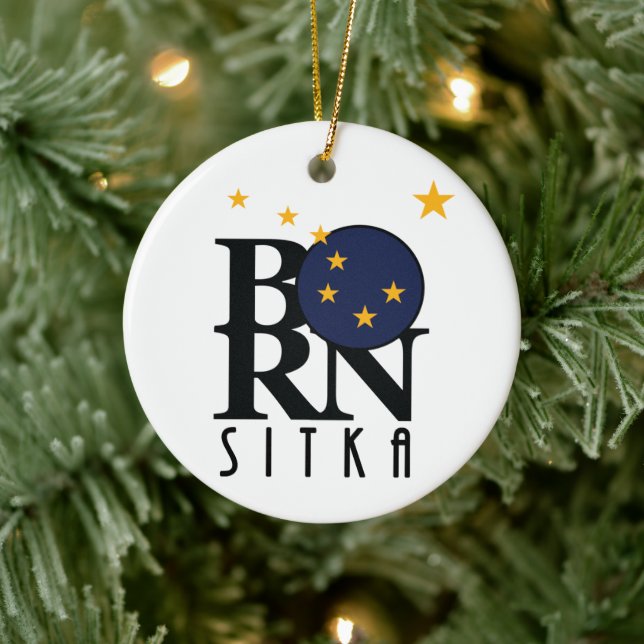 BORN Sitka Alaska Ceramic Tree Decoration (Tree)