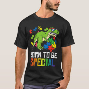 Born Special Dinosaur Kids Boys Toddler Autism Awa T-Shirt