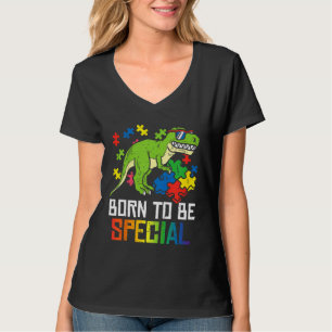 Born Special Dinosaur Kids Boys Toddler Autism Awa T-Shirt