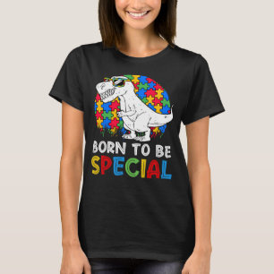 Born Special Trex Puzzle Dino Boys Autism Awarenes T-Shirt