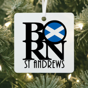 BORN St Andrews Scotland  Metal Tree Decoration