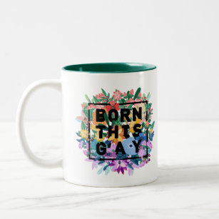 Born This Gay Floral Pride Two-Tone Coffee Mug