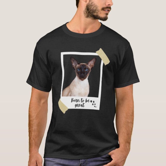 Born This Great Cute Siamese Cat And Kitten Animal T-Shirt (Front)