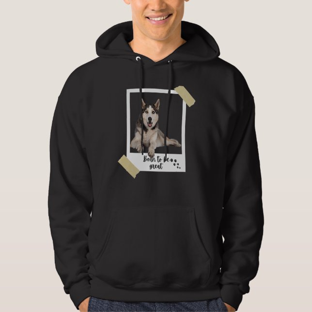 Born This Great Cute Siberian Husky Dog And Puppy Hoodie (Front)