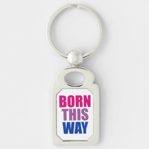 Born This Way Bisexual Bi Pride LGBTQ Key Ring