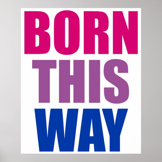 Born This Way Bisexual Bi Pride LGBTQ Poster (Front)