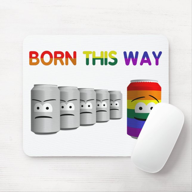 Born This Way LGBT Rainbow Stripe Mouse Pad (With Mouse)