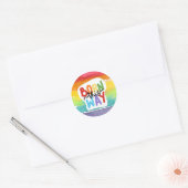 "Born This Way" Rainbow Pride  Classic Round Sticker (Envelope)
