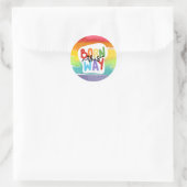 "Born This Way" Rainbow Pride  Classic Round Sticker (Bag)