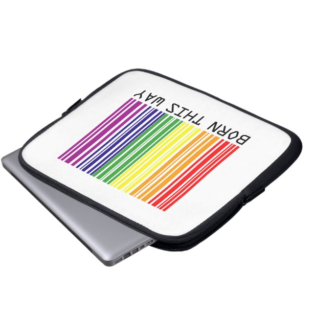 Born This Way Rainbow Tag Laptop Sleeve (Front Bottom)