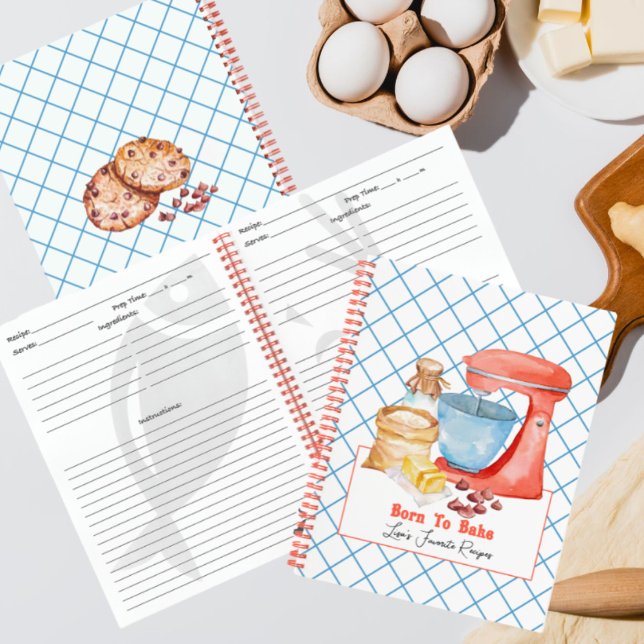 Born To Bake Spiral Notebook (Creator Uploaded)