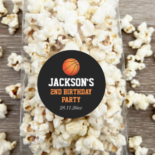 Born To Ball Basketball Themed Kids Birthday Classic Round Sticker