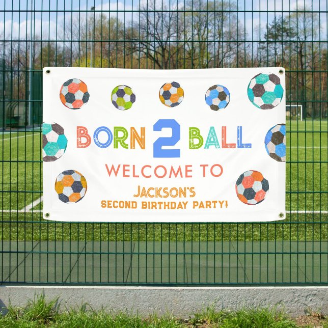 Born to Ball Soccer Birthday Party Welcome Banner (Creator Uploaded)
