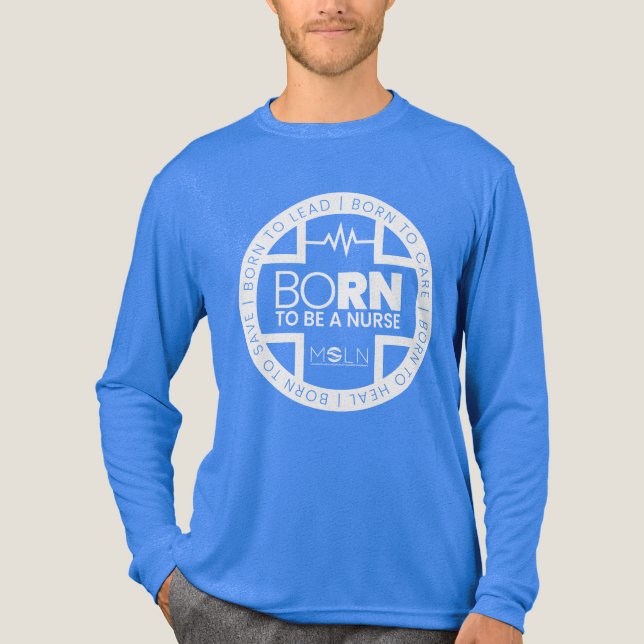 Born To Be A Nurse Dark Tri-Blend Long Sleeve Tee (Front)