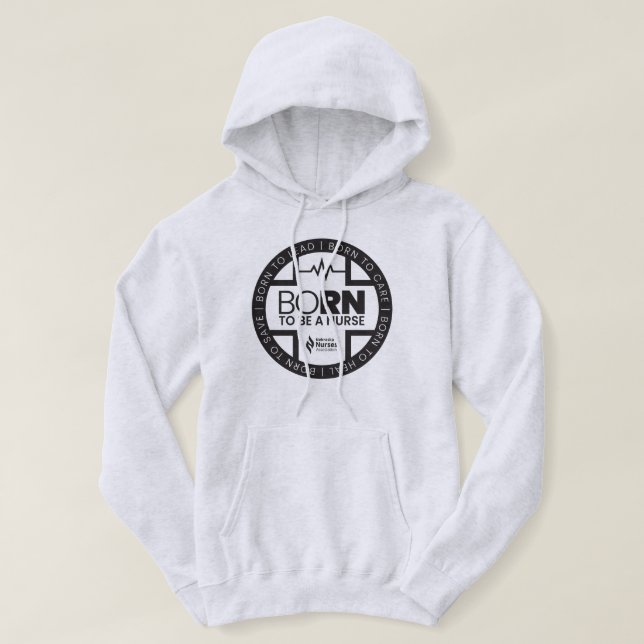 Born To Be A Nurse Light Coloured Hoodie (Design Front)