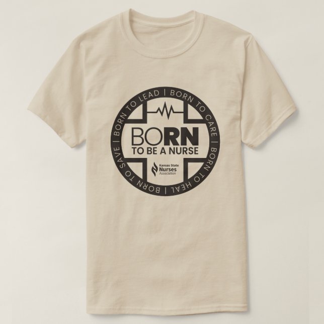 Born To Be A Nurse Light Coloured T-Shirt (Design Front)