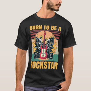 Born To Be A Rockstar  Music   Retro Vintage T-Shirt