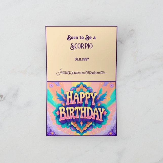 Born to be a Scorpio for birthday Card (Inside)
