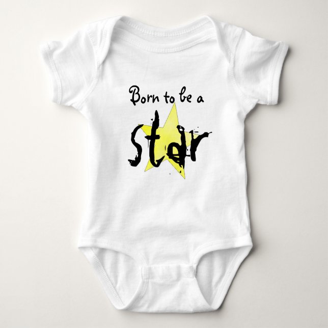 Born to be a star romper baby bodysuit (Front)