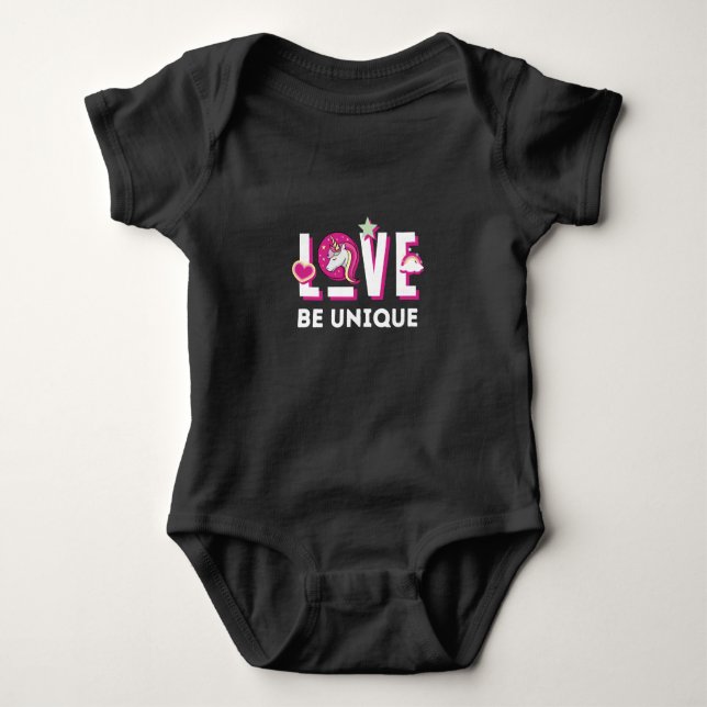 Born to Be a Unicorn Magical Fantasy Animal        Baby Bodysuit (Front)