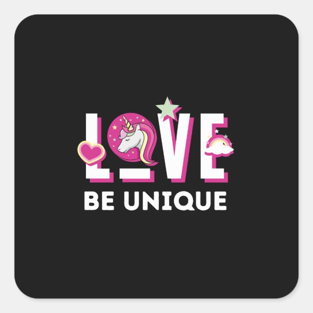 Born to Be a Unicorn Magical Fantasy Animal        Square Sticker (Front)