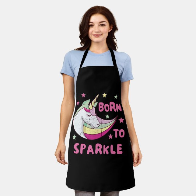 Born to Be a Unicorn Magical Sparkle     Apron (Worn)