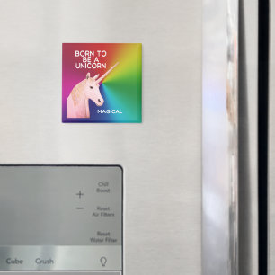 Born to Be a Unicorn Statue Head Magical Rainbow Magnet