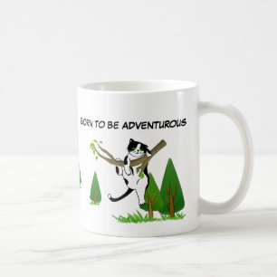 Born To Be Adventurous Cat Climbing Trees Coffee Mug