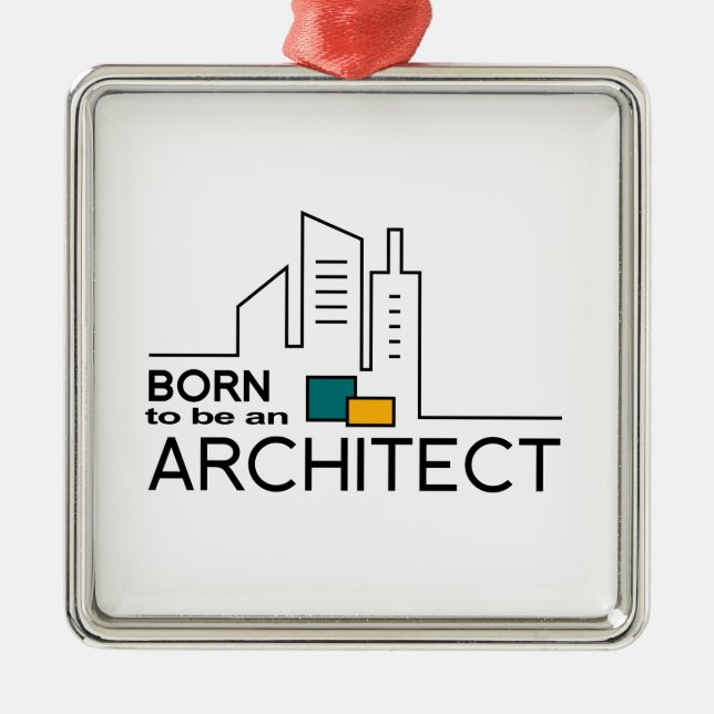 Born To be an Architect Metal Tree Decoration (Front)