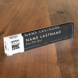 Born to be Awesome Lettering as Logo Black White Nameplate