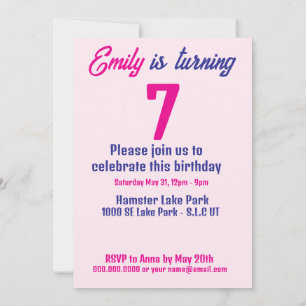 Born to Be Cute Hamster Birthday Girl Invitation