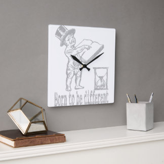 born to be different square wall clock