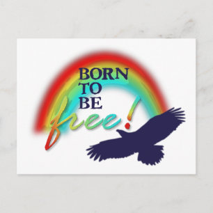 Born To Be FREE   background transparent Postcard