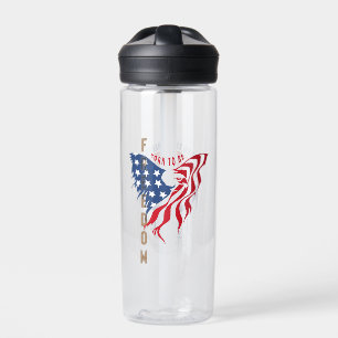 Born to Be Free Patriotic Eagle Water Bottle