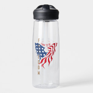 Born to Be Free Patriotic Eagle Water Bottle