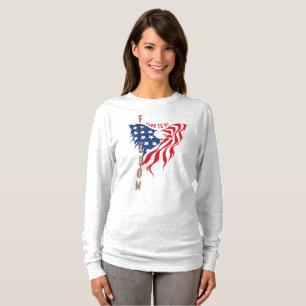 Born to Be Free Patriotic Eagle Women Lg. Sleeve T-Shirt