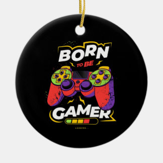 Born To Be Gamer Ceramic Tree Decoration